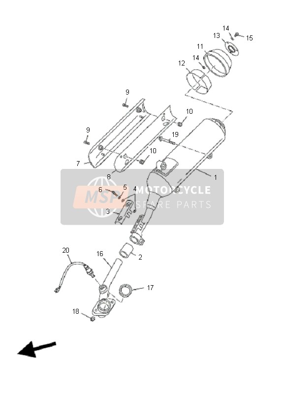 Yamaha YP125R X-MAX 2011 Exhaust for a 2011 Yamaha YP125R X-MAX